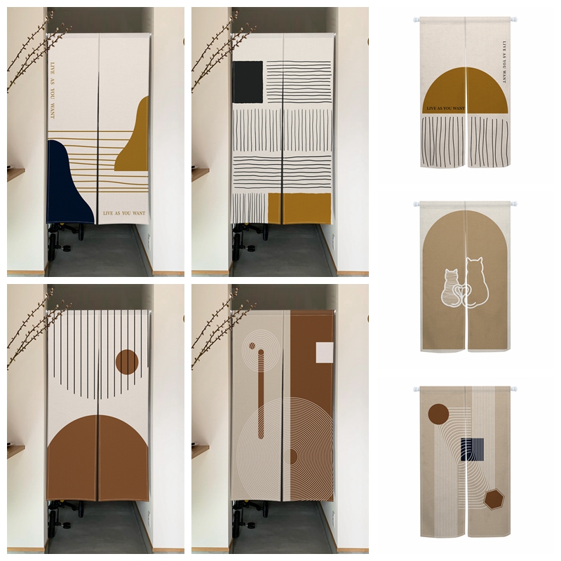 Noren Curtain Doorway - 모던 미니멀리스트 노렌 도어 커튼 기하학
