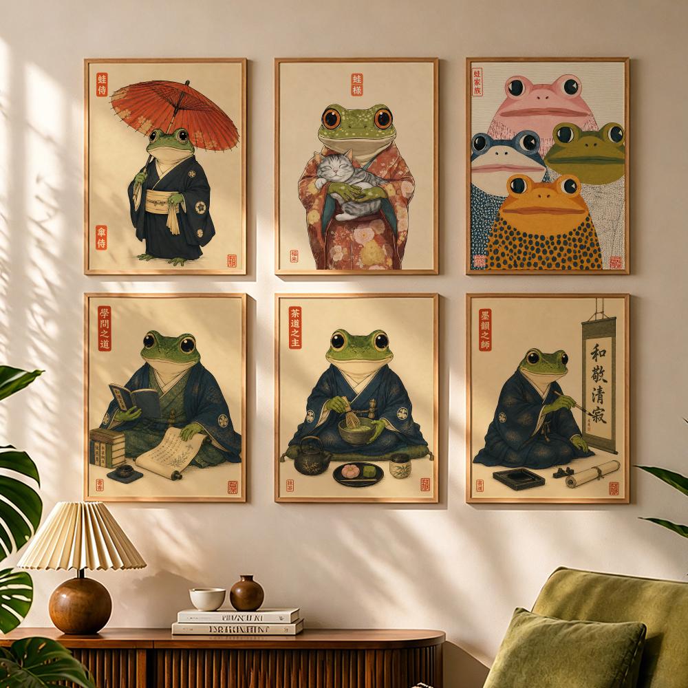 Japanese Lifestyle And Culture - 문화적 일본 개구리 라이프 스타일 그림