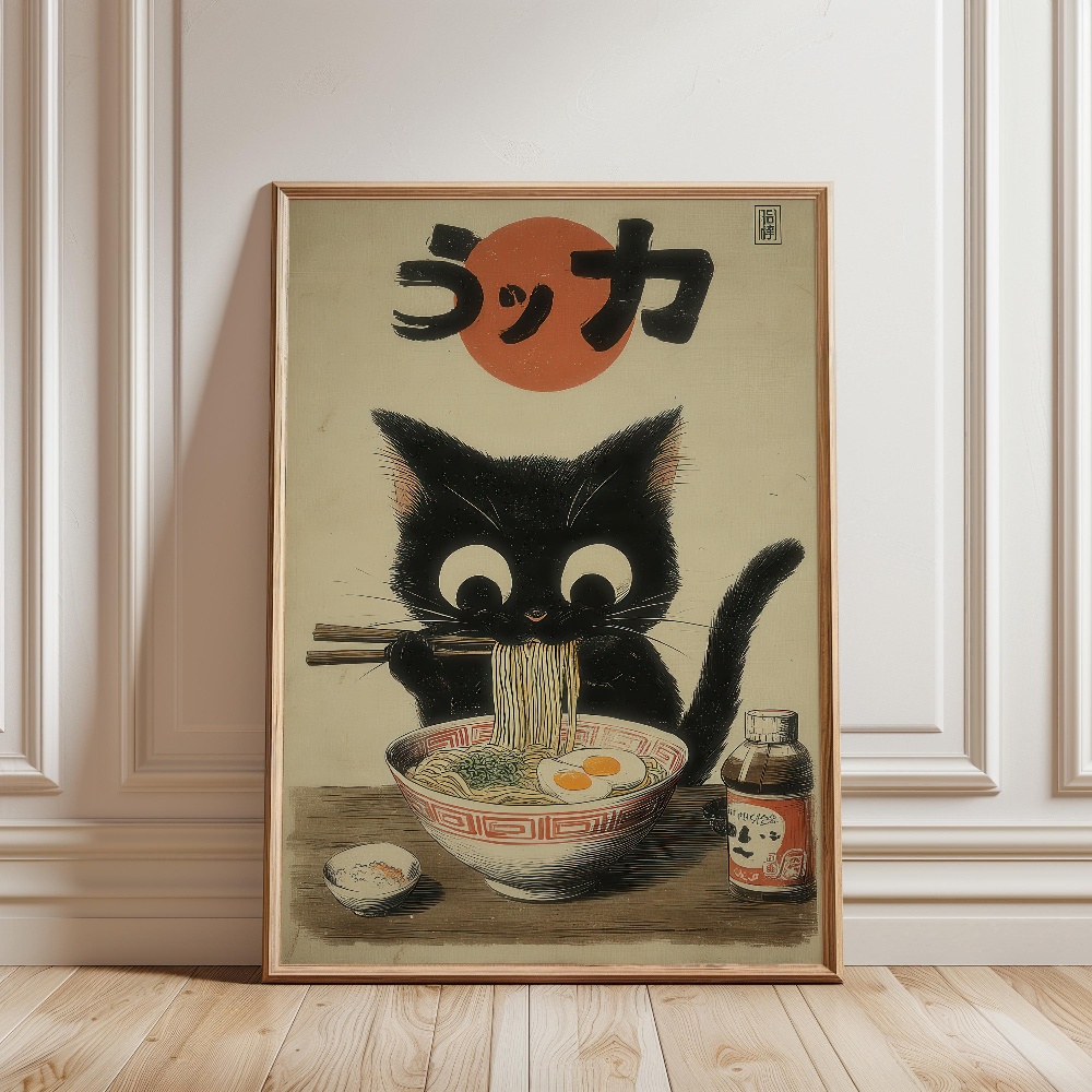검은 고양이가 라면을 먹고 있는 비오는 정원 일본풍경  - Lifestyle Of Japanese 리뷰 및 가격
