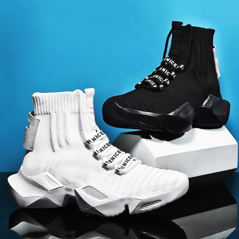 플러스 사이즈 하이 탑 대규모 스포츠 양말 부츠 남성  - Japanese Lifestyle Shoes 리뷰 및 가격